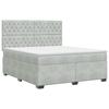 Box Spring Bed with Mattress Light Grey 140 X 190 Cm Velvet