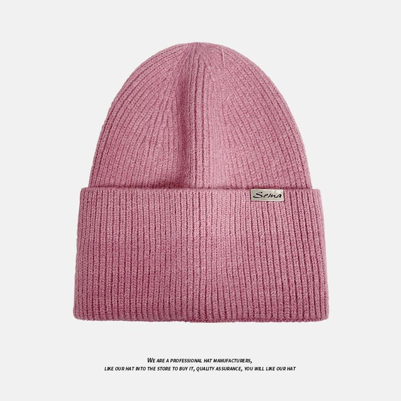 

Rabbit Fur Hat for Women in Autumn and Winter Versatile Plush Knitted Woolen Hat Large Head Circumference Warm Ear Protection Head Covering Cold Hat One Size