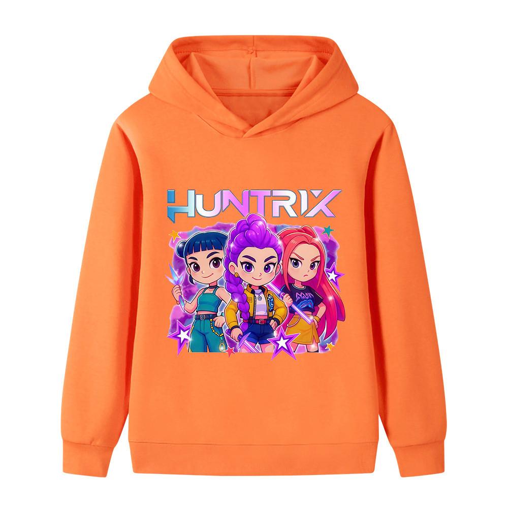 B1200 Kids Boys Girls Kpop Rumi Zoey Mira Print Long Sleeves Hoodie