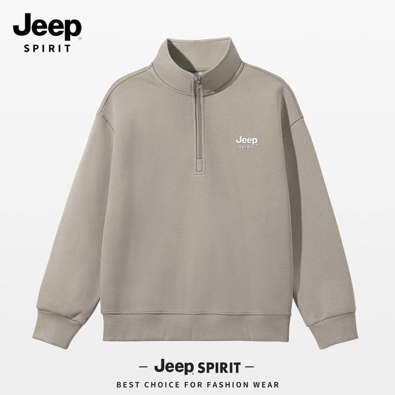 JEEP SPIRIT Men's 2025 Half-Zip Loose Sweatshirt