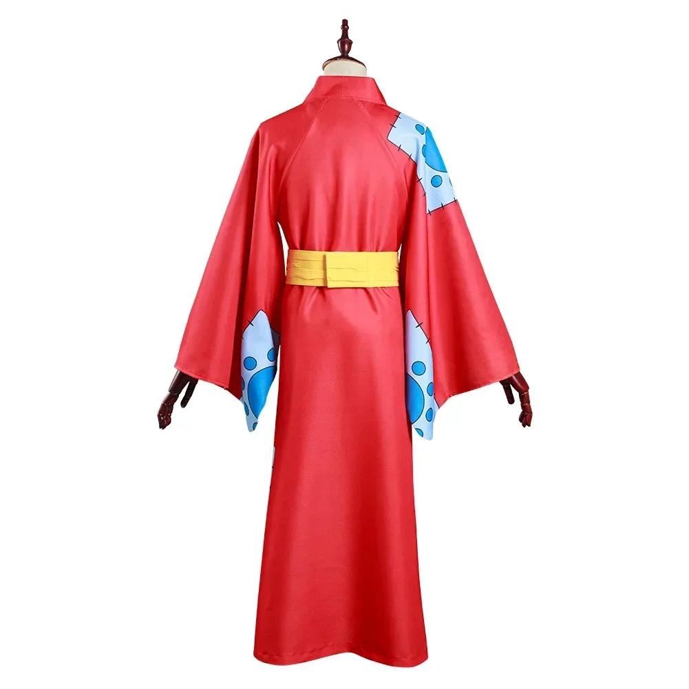 Monkey D Luffy Wano Country Arc Cosplay Kostuum Hoed Kimono Yukata Tenue Aangepaste Halloween Kostuums