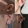 Rock Hip Hop Iced Out Stud Earring for Men Male Ice Studded Zircon Gold Color Piercing Ear Accessories Hiphop Trend