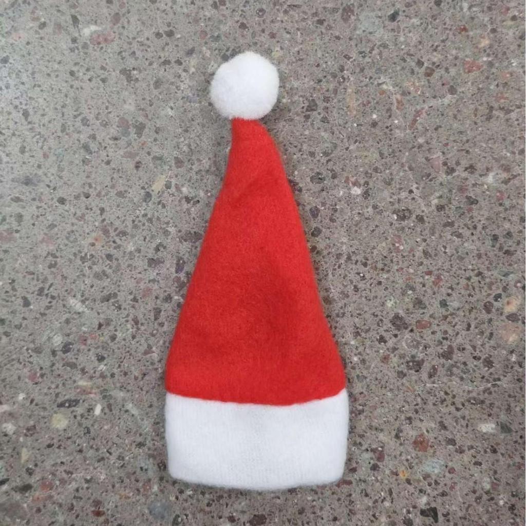 10PCS Christmas Mini Christmas Hat Red Knife And Fork Set Wine Bottle Cover Christmas Small Hat Table Decoration Supplies