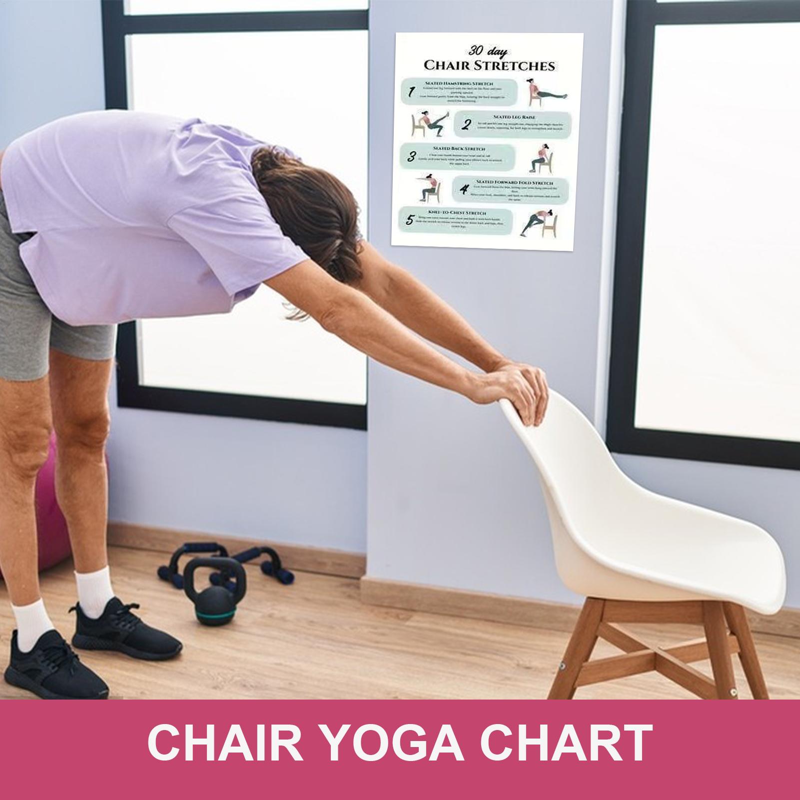 

Chair Exercises For Seniors 30-Day 6 Pieces Fitness Cards Chair Yoga Book For Travel Morning Working Family Friends Sports CN