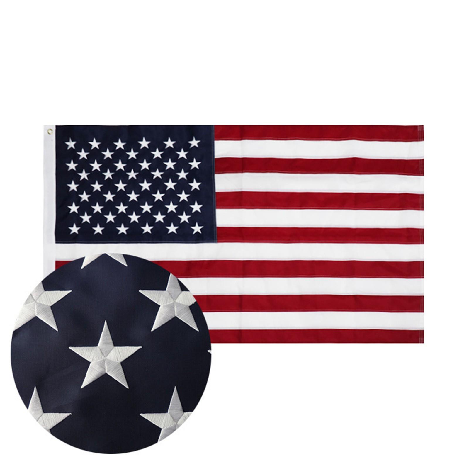 

American Flag Nylon USA Flag Outdoor Indoor Small US Flag Embroidered Stars Sewn Stripes Brass Grommets One Size
