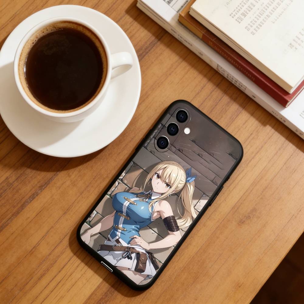 Anime F-Fairy T-Tail Lucy Heartfilia Phone Case Black Silicone Soft For Samsung Galaxy A73,A72,A71,A70,A53,A52,A51