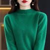 Women's Seamless Pure Wool Sweater: Half-High Neck Pullover, Loose, Warm, Slimming Knitwear.