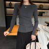 Crew neck pullover wool sweater women's autumn new slim-fitting and thin inner backing knitted t-shirt top