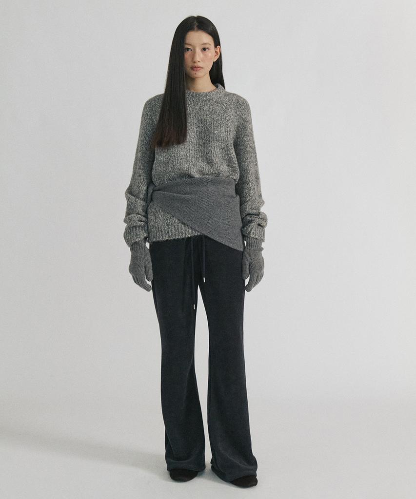 STEP AROUND Fleece Lined Bootcut Banding Pants_Navy