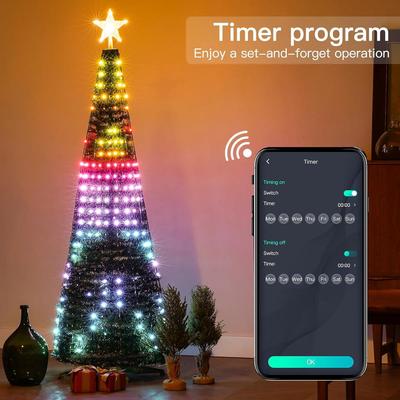 Bluetooth-Enabled Christmas Tree String Lights with PVC Wire for a Festive Atmosphere