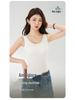 Seamless Ice Silk Strappy Vest for Women with Built-in Bra Pads