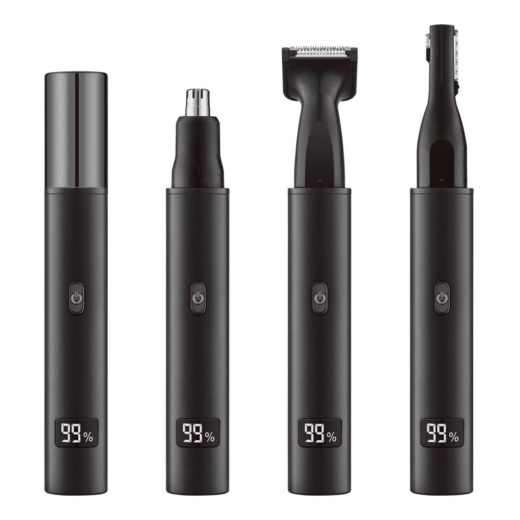 Electric Pen-Shaped 3-in-1 Nose Hair Trimmer, Nasal Cleaner & Waterproof Eyebrow Shaver