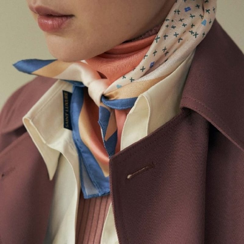 Saint Luxure Women's Petite Mini Silk Scarf Clover SL20FMSCV