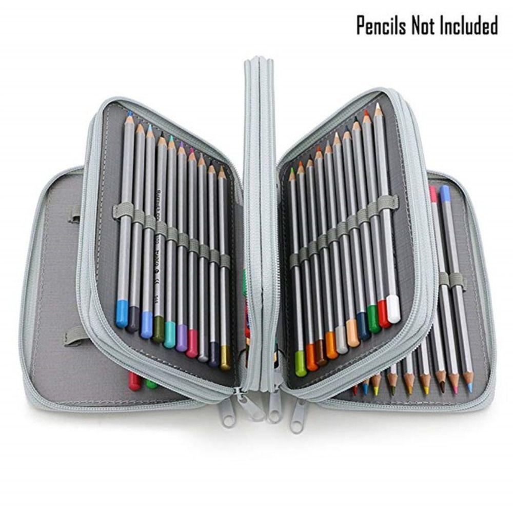 Oxford Cloth Pen Pouch 72-Hole Stationery Storage Bag Zipper Design Pen Bag  Students