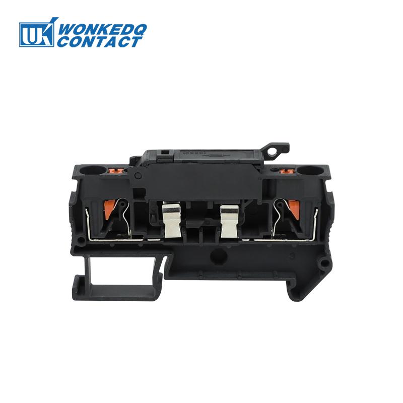 

Fush Terminal Block 10Pcs PTC4-HESI Disconnect Lever Push-in Connector Din Mount With 5x20mm 0.5A-10A Fuse PTC 4-HESI Without fuse