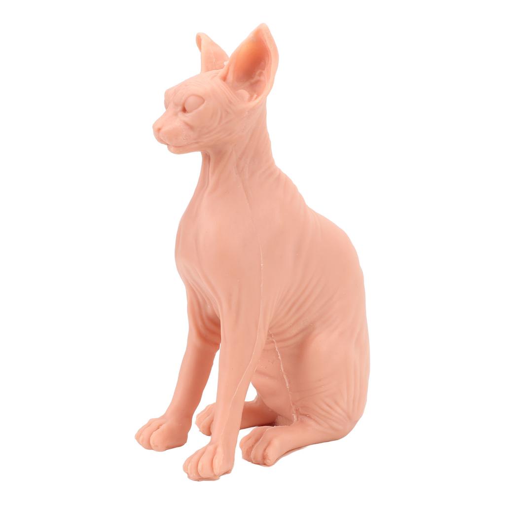 Hairless Cat Model Silicone Cat Model Soft Odourless Ornaments Decoration Simulated Sphynx Cat