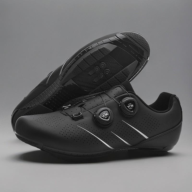 Unisex Cycling Shoes Mountain Road Bike Non-Cleat Clipless With Pedals Set Breathable Stiff Sole
