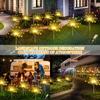 5 Stück 400 LEDs Solarbetriebene Feuerwerk Lichter Außen Solarleuchte Wasserdicht LED Lichterkette 8 Modi Beleuchtung für Garten Rasen Hof