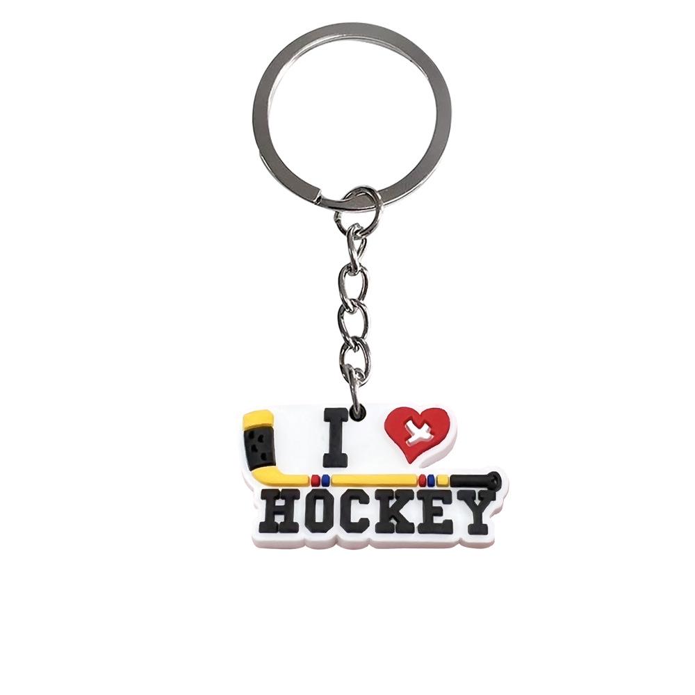 Hockey Backpack Charms: PVC Keychain Pendants, Soft Rubber DIY Ornaments, Small Gift Keychains