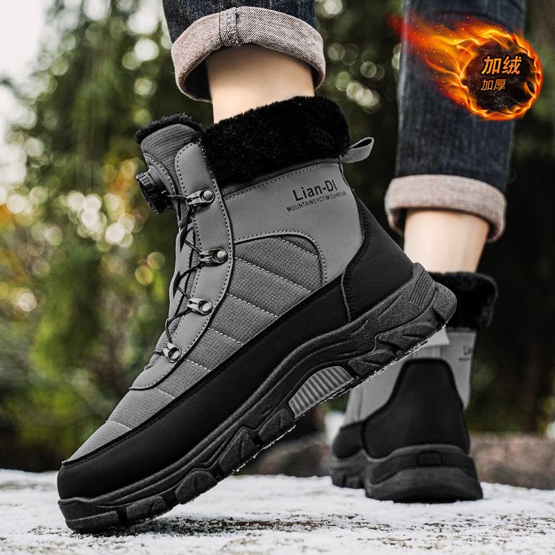 Warm snow boots piled thickened cotton boots outdoor skiing waterproof and non-slip cotton shoes Martin boots