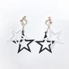 Meteor APAC Minacute Double Star Earrings Black & White Size: Approx. W7 D1 H10 Q5422