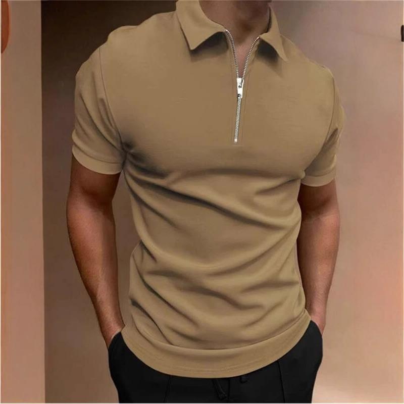 Erkek Polo Tişört Düz Renk Kısa Kollu Yakalı Tişört Günlük Fitted Üst Erkek Giyim