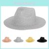 Straw Plain Colored Hat  Outdoor Wide Brim Sun Hats Uv Protection Outings Casual