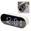 Digital Alarm Clock with LED Display Mirror Electronic Desk Clock USB Power and Battery Operated for Home and Travel