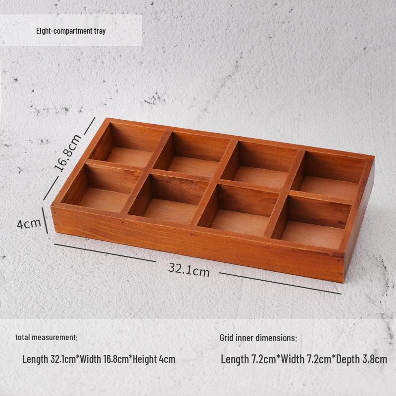Wooden Desktop Storage Box: Raw Wood Tray & Cosmetics Lipstick Organizer