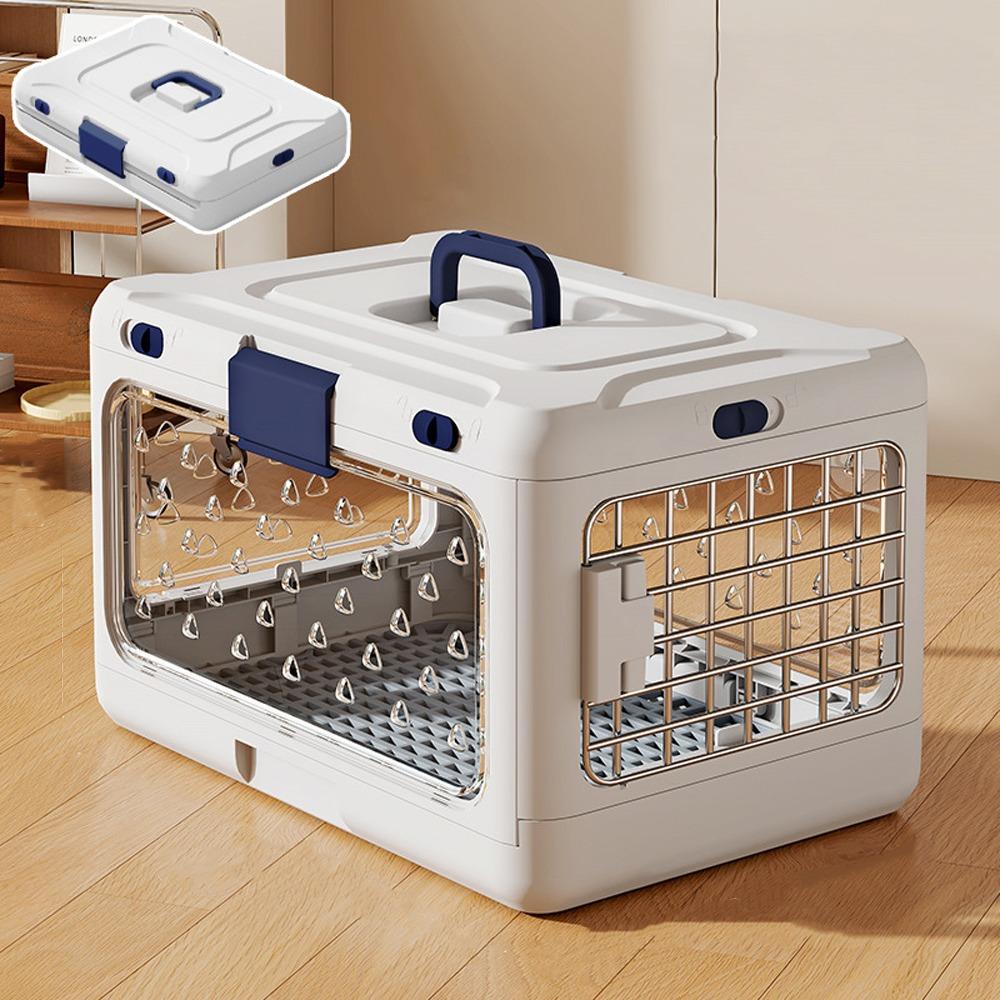 Collapsible Cat Transport Box Breathable Dog Kennel Pet Carrier Box  Indoor Outdoor Use белый