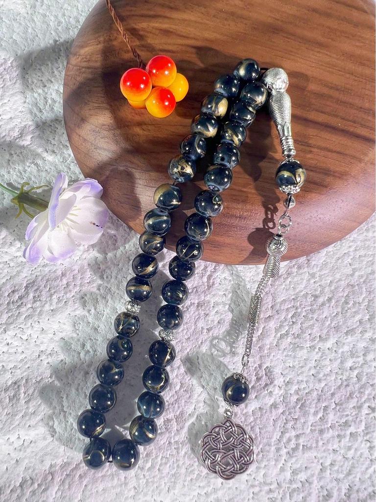 High-Quality Glass Arabic Prayer Beads Bracelet - Muslim Handheld Rosary