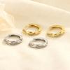 Minimalist Mobius Twist Hoop Earrings For Women CZ Diamond Studs Simple Autumn Winter Jewelry Elegant Circle Ear Cuffs