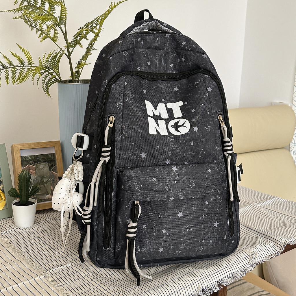 Schoolbag Student Schoolbag Junior High School Girl Large Capacity Cute Star Backpack Ins Wind Students High School Casual Backpack