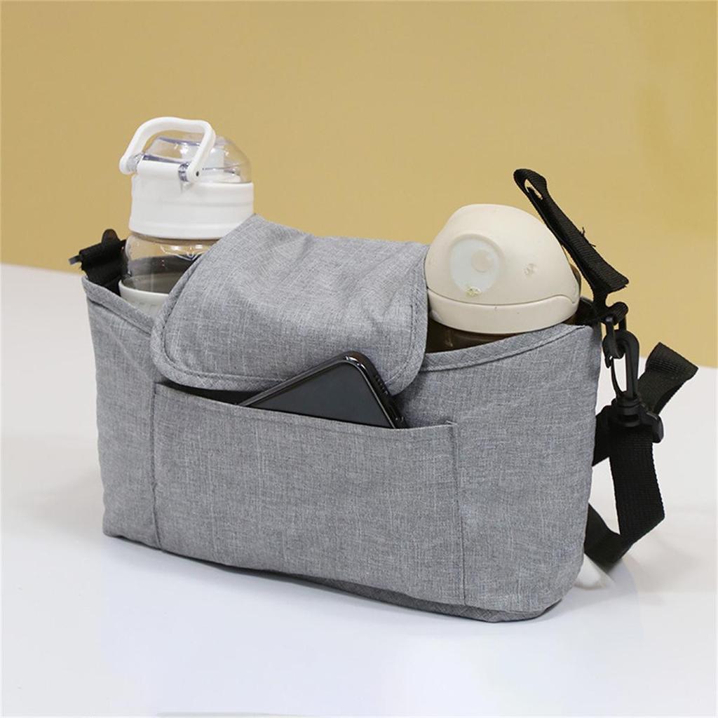 Multifunctional Baby Stroller Organizer Bag with Large Capacity & Milk Bottle Holder