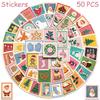 50Pcs/Set Pink Christmas Stamp Series 02 Stickers DIY Fashion Waterproof Doodle Decals Stickers