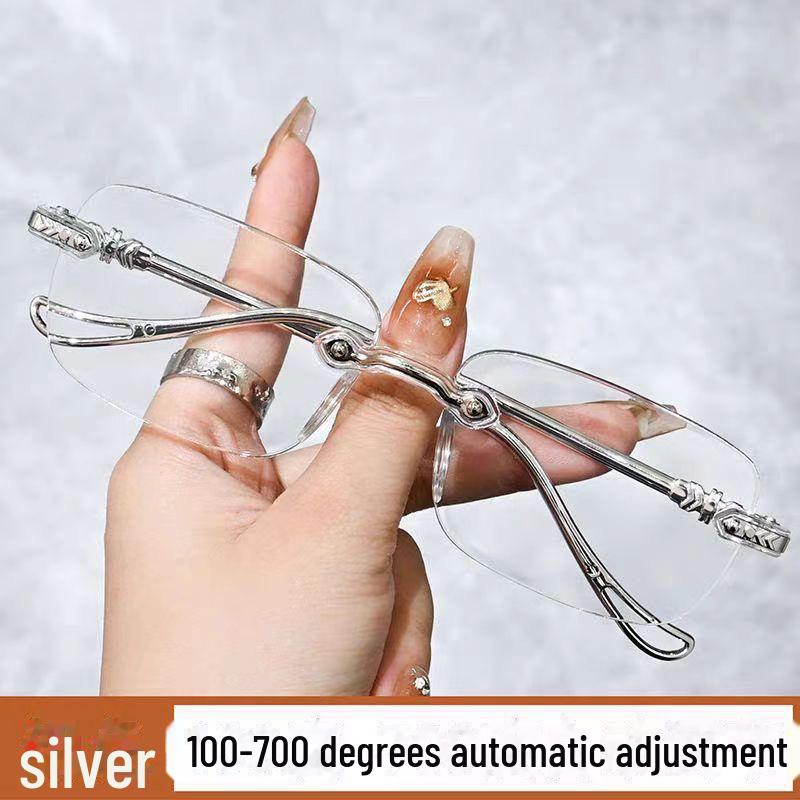 

«Умные очки для чтения с функцией автоматического увеличения и защитой от синего света для пожилых людей» Smart Zoom серебряный