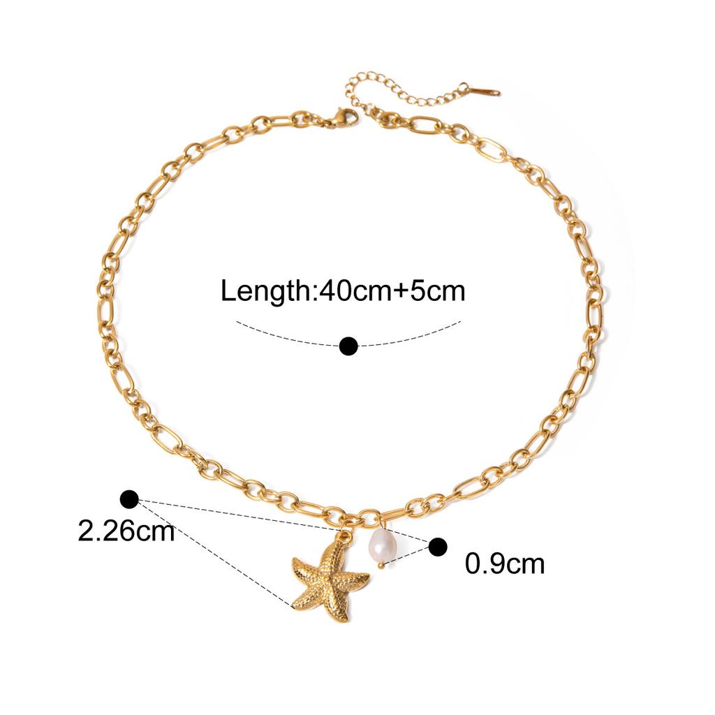 Yori Minimalist Stainless Steel Pearl Conch Shell Starfish Drop Bracelet for Women Rust Proof Distinctive Jewelry 2025