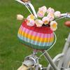 Bicycles Basket with Fasten Strap, Plastic Bicycles Front Basket for Kids Adjustable Bike Handlebar Storage Bike Basket