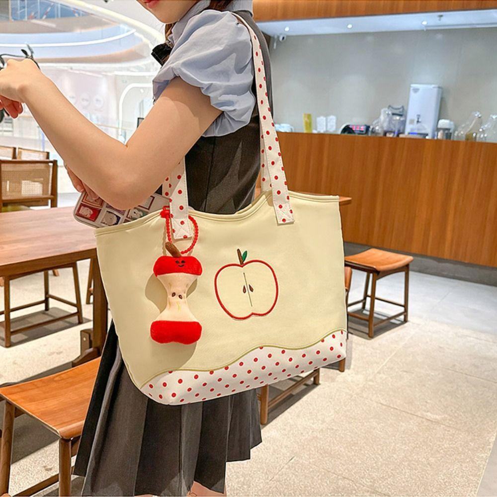 Solid Color Funny Handbag Harajuku Nylon Tote Bag Fashion Fruits Shoulder Bag  Male