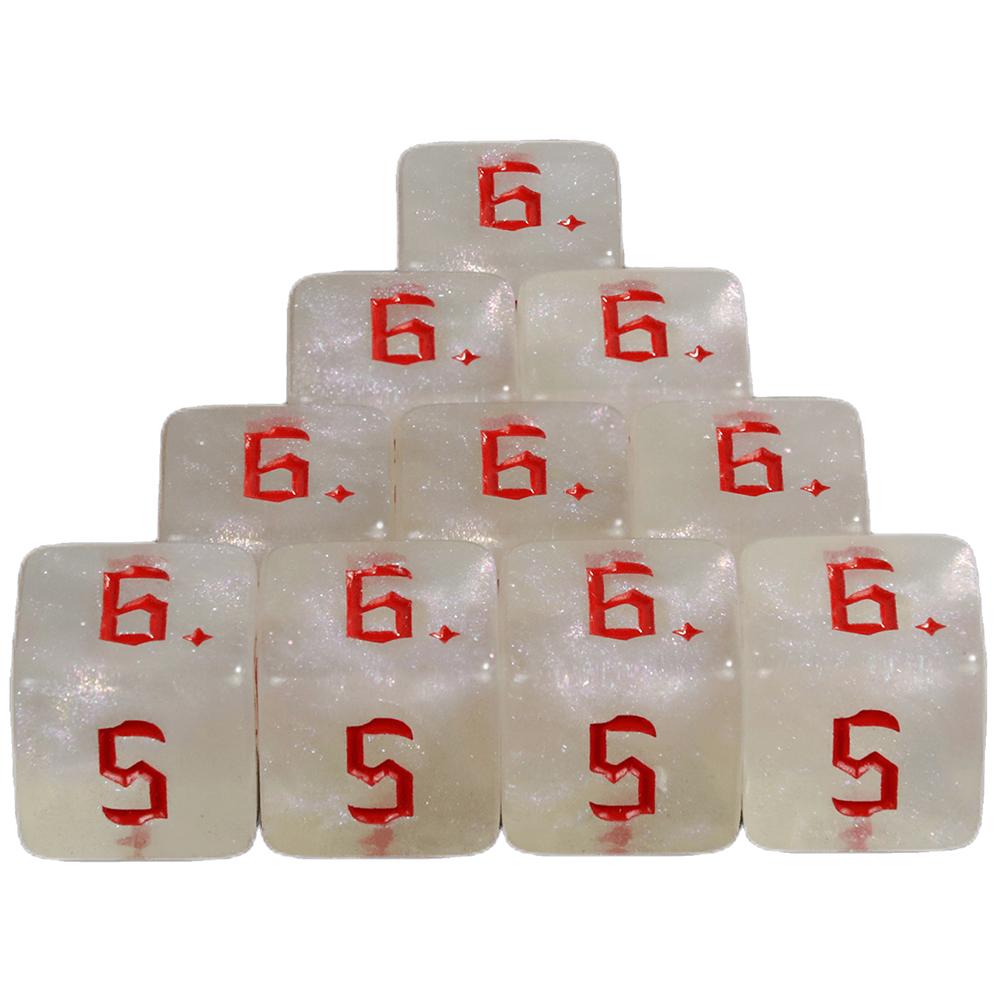 10pcs 6 Sided Glitter Dice for DND RPG Board Game Accessories Polyhedral Dice Set
