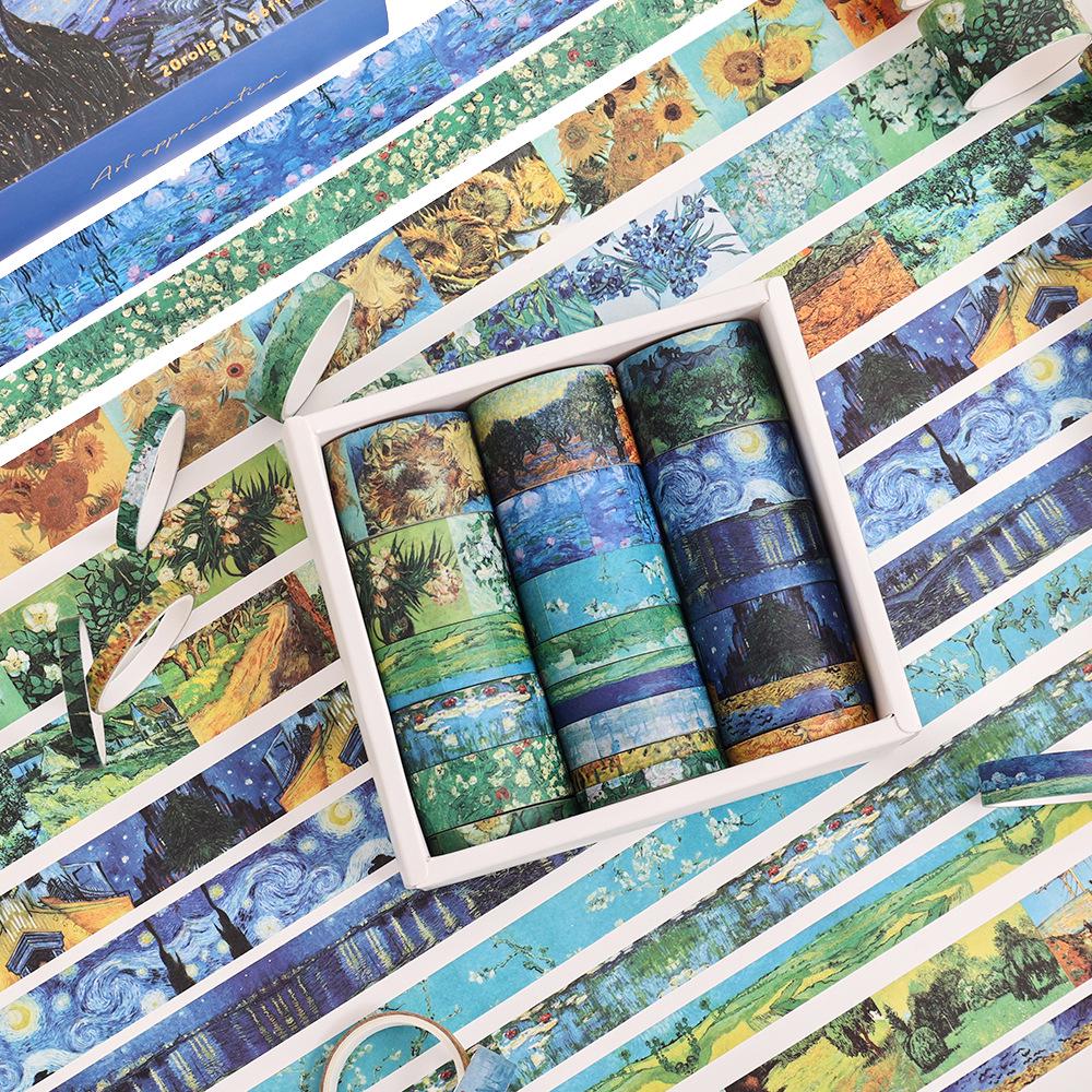 

Van Gogh Oil Painting Journal & Washi Tape Gift Set with Decorative Stickers