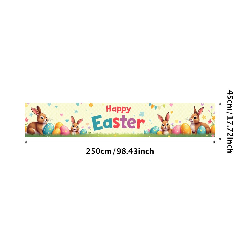

Easter Bunny Backdrop Banner Flower Eggs Decorations Spring Festival Celebration Party Floral Photography Background Props