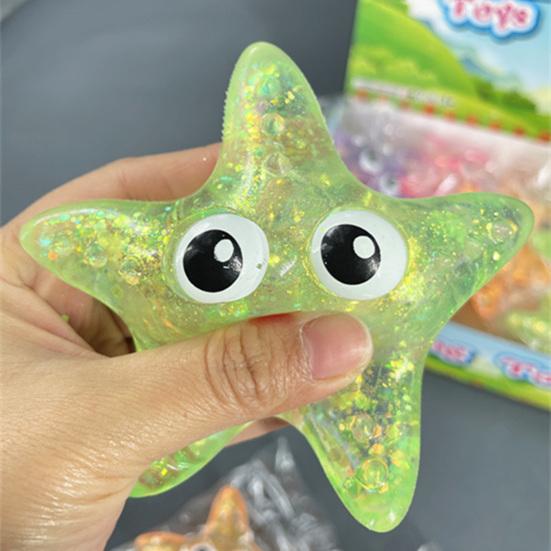 Starfish Squeeze Toy Cozy Touch Soft Rebound Shine Sequins Mini Cute Pinch Toy Relieve Stress TPR Creative Squishes Decompression Toy Party Favor