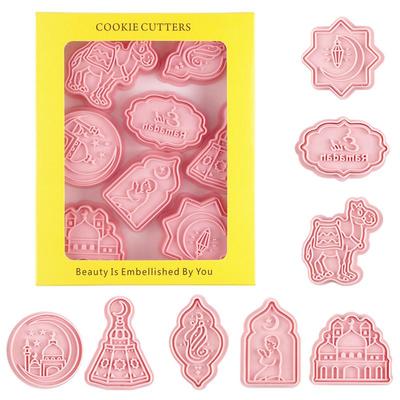 8 Stück Eid Mubarak Ausstechformen Form Keksstempelform Ramadan Kareem Dekoration Islamische Muslimische Party DIY Kuchen Backwerkzeuge