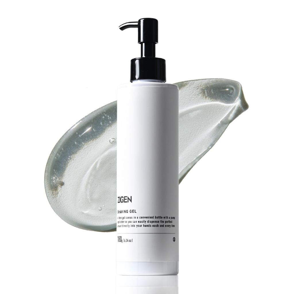 ZIGEN Shaving Gel [Razor Burn] [Sensitive Skin] [Fragrance-Free] Menthol-Free Shaving Foam for Shaving, Beards, and Facials, Made In Japan, 180g