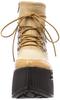Yosuke Women's Platform Lace-Up Short Boots, Beige, Size 23cm, 2600898