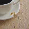 J&D 18K PVD Gold Plate Stainless Steel Rings Trendy Classic White Rhinestone Sun Adjustable Open Ring