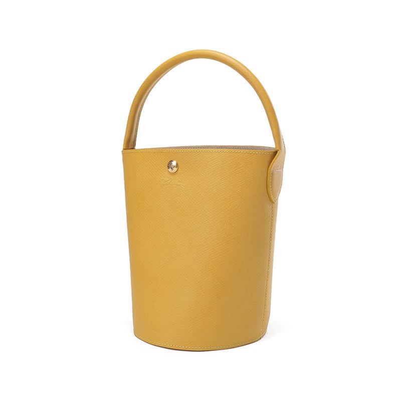 Longchamp Épure 17 Press Stud Closure Embossed Calfskin Bucket Handbag Small Women handbags Yellow 10161HYZ452