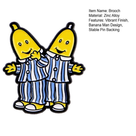 Zinc Alloy Brooch Pin Man Shape Cartoon Banana Lapel