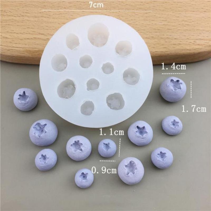 3D Blåbær Bringebær Lyseform Simulering Fruktfondant Silikonform DIY Sjokoladekake Bakeform Kakedekoreringsverktøy